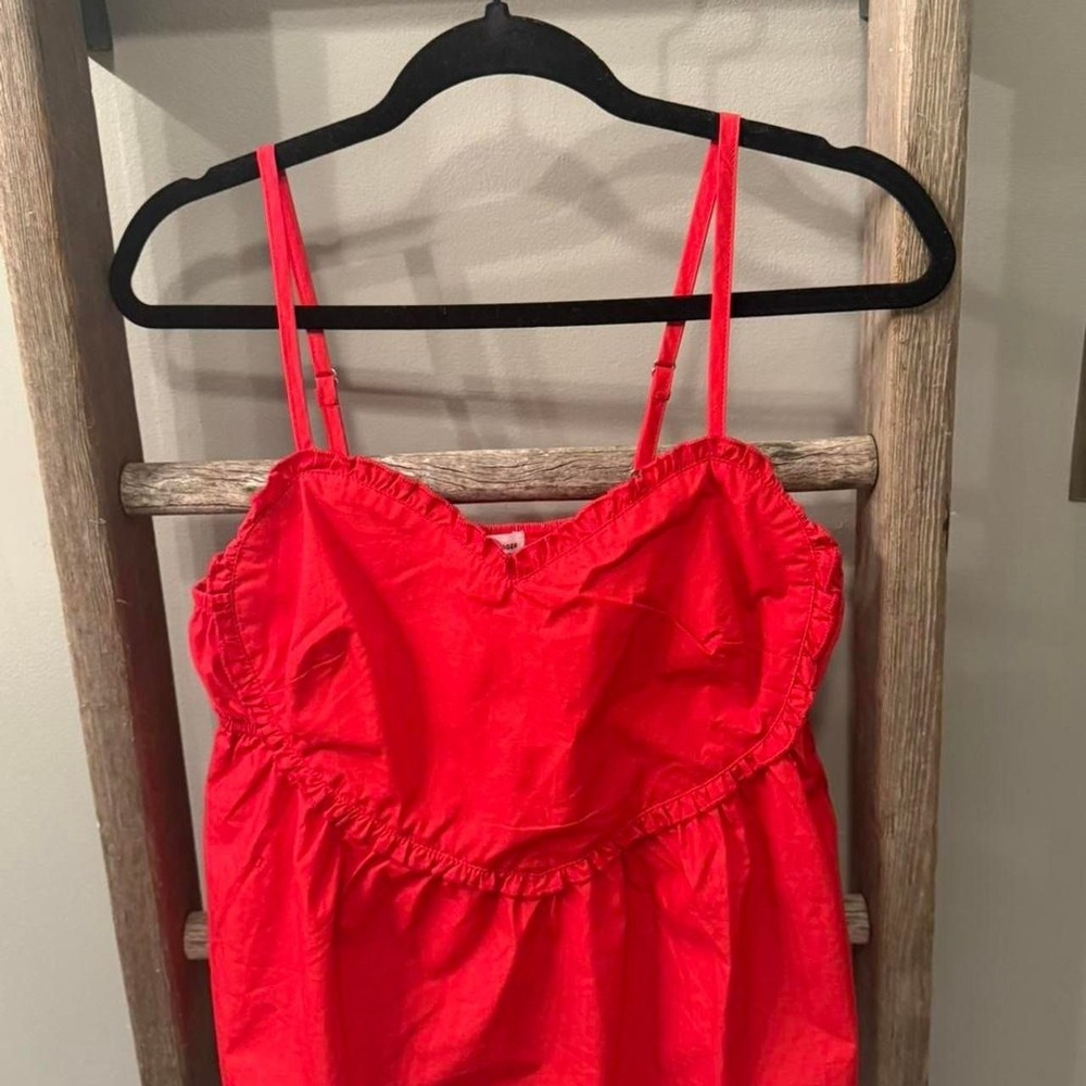 Love on a hanger cotton tank top EUC, M adjustable straps, heart front. - Picture 2 of 5